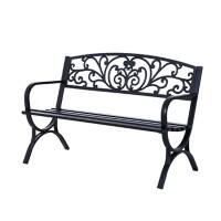OutSunny Garden Bench 2 Seat 1,270 x 600 x 850 mm Metal Black