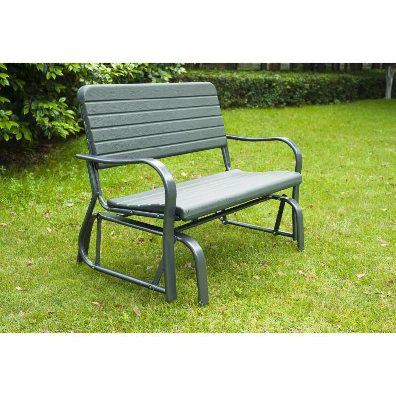 OutSunny Rocking Chair 2 Seat 1,190 x 740 x 880 mm HDPE (High Density Polyethylene), Metal Green