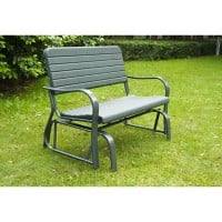 Outsunny Metal 2-Seater Outdoor Garden Rocker Bench Green