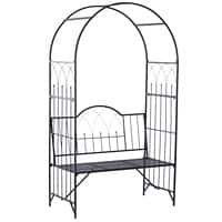 OutSunny Garden Bench 2 Seat 1,150 x 590 x 2,030 mm Metal Black