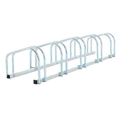 HOMCOM 5-Bike Floor Parking Stand-Silver