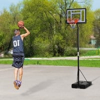 HOMCOM Steel Height Adjustable Basketball Hoop