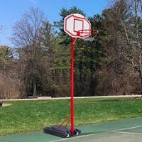 HOMCOM Steel Frame Freestanding Basketball Hoop Red