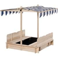OutSunny Cabana Playset Sandbox 343-029 Fir Wood, PL (Polyester) Blue, White