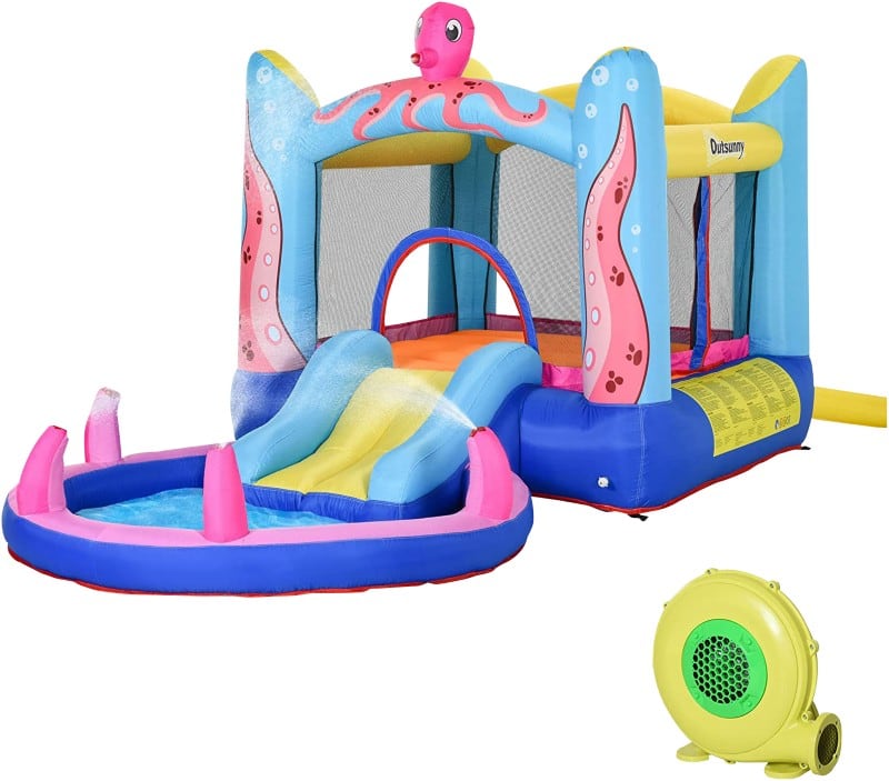 OutSunny Bouncy Castle 342-022V70 Oxford fabric Polyester Multicolour 380 (L) x 200 (W) x 180 (H) cm