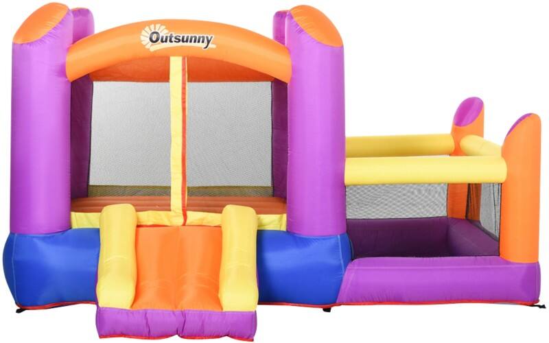 Outsunny Bounce Castle Inflatable Trampoline Slide Pool with inflator 3 x 2.8 x 1.7m
