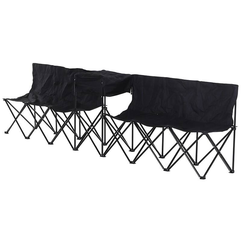 OutSunny Camping Chair 84B-382BK Black 306x48x82 cm 48 (W) x 48 (D) x 82 (H) cm Water resistant