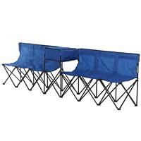 Outsunny Camping 4-Seat Table Set W/Chairs-Black/Grey