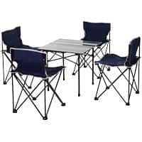 OutSunny Folding Camping Table And Chair Set Blue 52 (W) x 52 (D) x 50 (H) cm Water Resistant