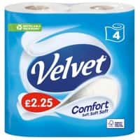 Velvet Toilet Paper 2 Ply 7213064 4 Rolls of 200 Sheets