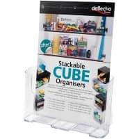 Deflecto A4 Portrait High Back Single Compartment Literature Holder Transparent