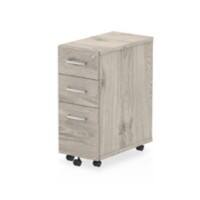 Impulse Narrow Under Desk Pedestal 3 Drawer Grey Oak