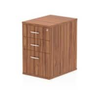 Impulse 600 Desk High Pedestal 3 Drawer Walnut 430 x 600 x 730 mm