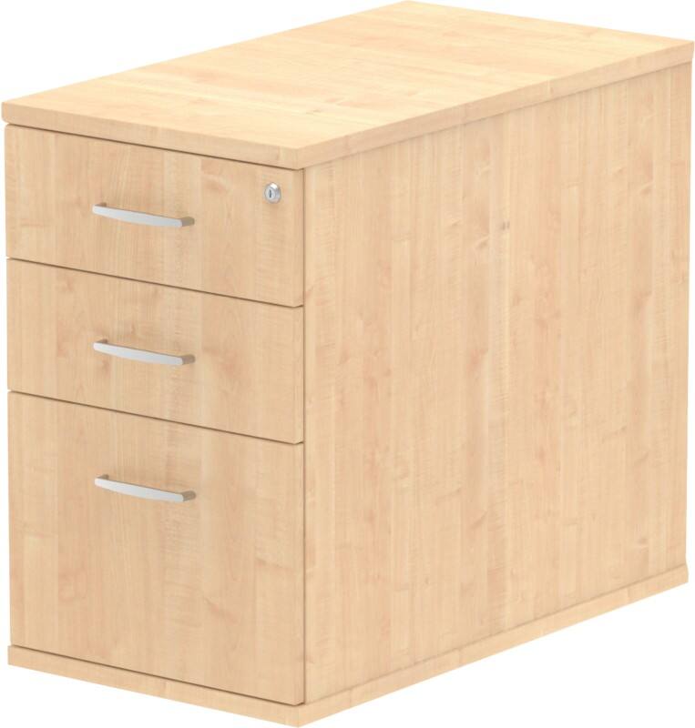 dynamic MFC (Melamine Faced Chipboard) Desk High Pedestal 3 Drawers Lockable 430 x 800 x 730 mm Light Brown