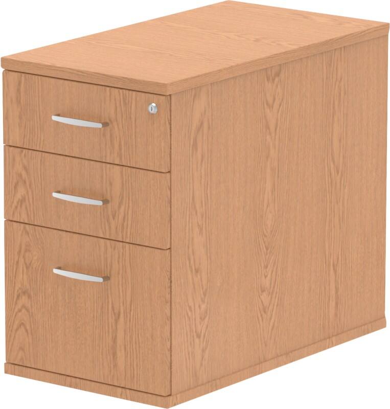 Impulse 800 Desk High Pedestal 3 Drawer Oak 430 x 800 x 730 mm