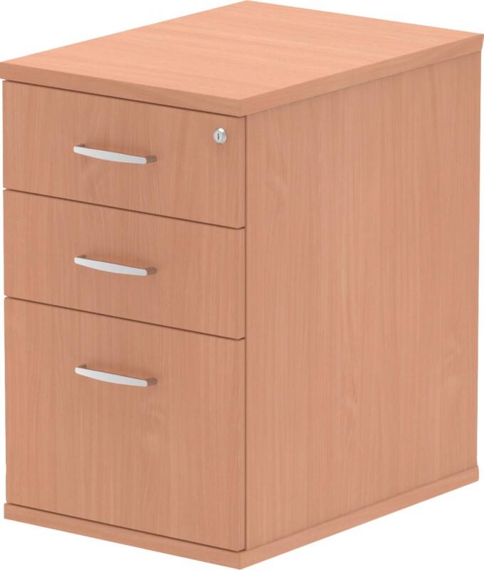 Impulse 600 Desk High Pedestal 3 Drawer Beech 430 x 600 x 730 mm