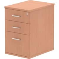 Impulse 600 Desk High Pedestal 3 Drawer Beech 430 x 600 x 730 mm