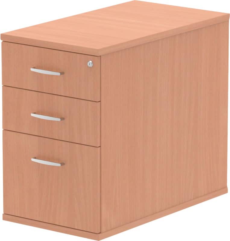 Impulse 800 Desk High Pedestal 3 Drawer Beech 430 x 800 x 730 mm