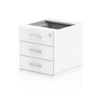 Impulse Fixed Pedestal 3 Drawer White 440 x 550 x 410 mm