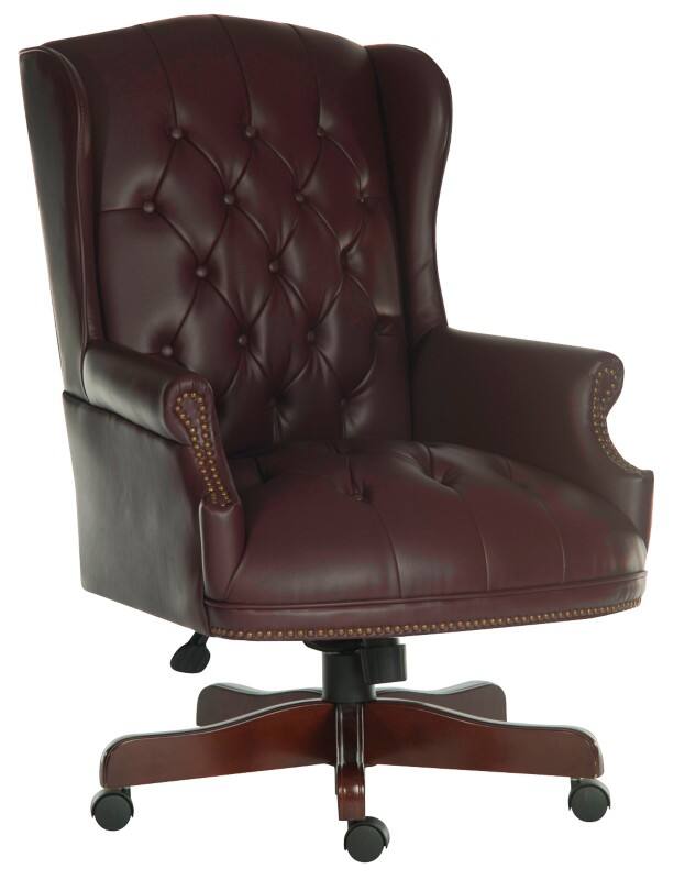 TEKNIK Executive Chair Bonded leather Fixed Armrest Height-Adjustable Seat Red 115 kg B800BU 750 mm
