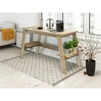 TEKNIK Home Office Desk Oak Wooden Legs 1,400 (W) x 580 (D) x 745 (H) mm Laminated Particle Board