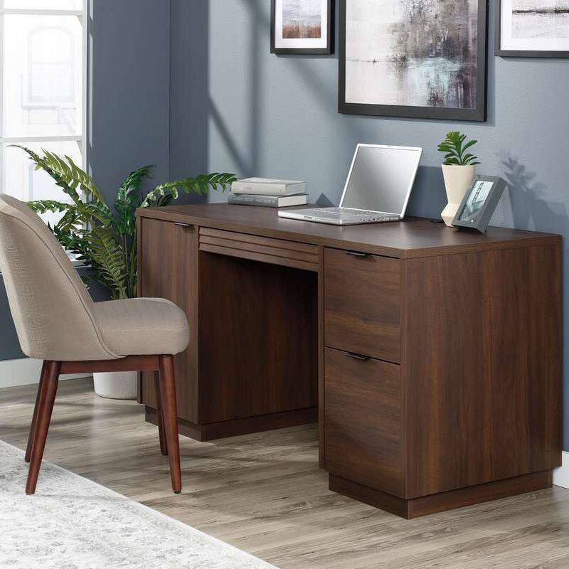TEKNIK Elstree Home Office Desk Mahogany Base panel 2 Drawers 1,500 (W) x 590 (D) x 743 (H) mm Laminated Particle Board