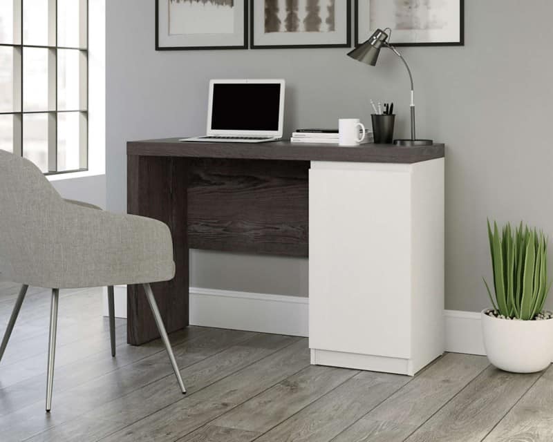TEKNIK Hudson Home Office Desk Charcoal Ash Base panel 1,105 (W) x 394 (D) x 762 (H) mm Laminated Particle Board
