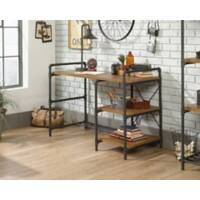 TEKNIK Iron Foundry Home Office Desk Oak 4 Metal legs 1,206 (W) x 590 (D) x 844 (H) mm Laminated Particle Board, Powder Coated Metal