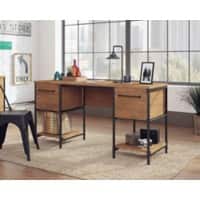 TEKNIK Iron Foundry Home Office Desk Oak Base panel 2 Drawers 1,500 (W) x 508 (D) x 762 (H) mm Laminated Particle Board, Powder Coated Metal