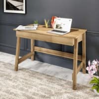 TEKNIK Home Office Desk Oak Wooden Legs 1 Drawer 1,190 (W) x 600 (D) x 760 (H) mm Laminated Particle Board, Powder Coated Metal