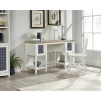 TEKNIK Home Office Desk White Wooden Legs 2 Drawers 1,370 (W) x 494 (D) x 756 (H) mm Laminated Particle Board