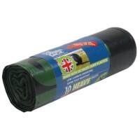 Green Sack Bin Bag Recycled Black PE (Polyethylene) 29 microns Pack of 10