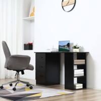 Homcom Desk with 3 Drawers Black 490 x 720 mm