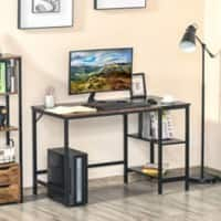 Homcom Computer Desk Rustic Brown, Black 600 x 760 mm