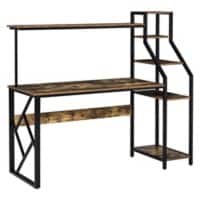 HOMCOM Computer Desk Rustic Brown Teak 4 Feet 555 (W) x 1,500 (D) x 1,380 (H) mm Metal, Particle Board