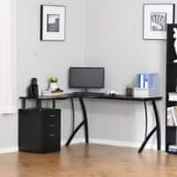 Homcom Desk Steel Black 1,435 x 760 mm