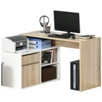 HOMCOM Corner Desk Oak 1 Drawer 1 Pedestal 920 (W) x 1,200 (D) x 755 (H) mm Particle Board