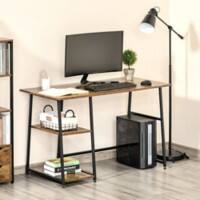 Homcom Workstation with 2 Shelves Rustic Brown 600 x 760 mm