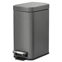 HOMCOM Waste Bin 5 L Grey Steel