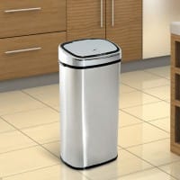 HOMCOM Automatic Sensor Bin 68 L Silver Acrylonitrile Butadiene Styrene, Polypropylene, Stainless Steel