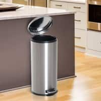 HOMCOM Pedal Bin 30 L Black, Silver  Polypropylene, Stainless Steel