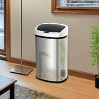 HOMCOM Automatic Sensor Bin 48 L Chrome Acrylonitrile Butadiene Styrene, Stainless Steel