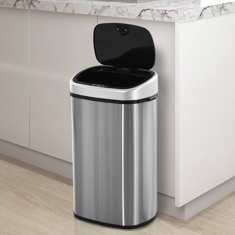 HOMCOM Automatic Sensor Bin 58 L Silver ABS, Stainless Steel