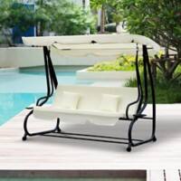 OutSunny 2 in 1 Swing Bench Cream White