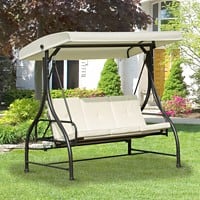 OutSunny Swing Bench Heavy Duty Cream