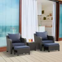 OutSunny Set Rattan Sofa Deep Coffee