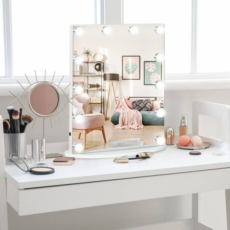 Homcom Makeup Hollywood Mirror White
