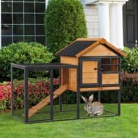 Pawhut Pet House with Slide0out Tray Light Yellow