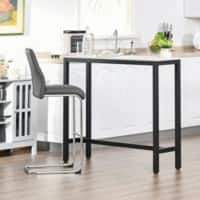 Homcom Bar Table with Adjustable Pads Black, White