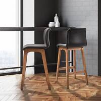 Homcom Bar Stool Faux Leather Brown 2 Pieces